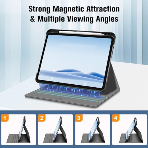 Coque rigide iPad Pro 11 M5 M4 évite la perte du stylet et les rayures