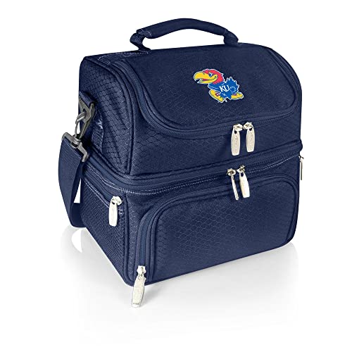 PICNIC TIME NCAA Kansas Jayhawks Pranzo Lunch Bag - Insulated Lunch Box with Picnic Set - Lunch Cooler Bag