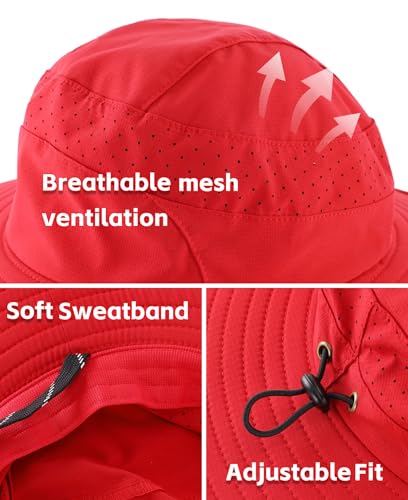 Image of Connectyle UPF 50+ Wide Brim Sun Hat for Men Women UV Protection Bucket Hats Outdoor Breathable Safari Hat for Fishing Hiking