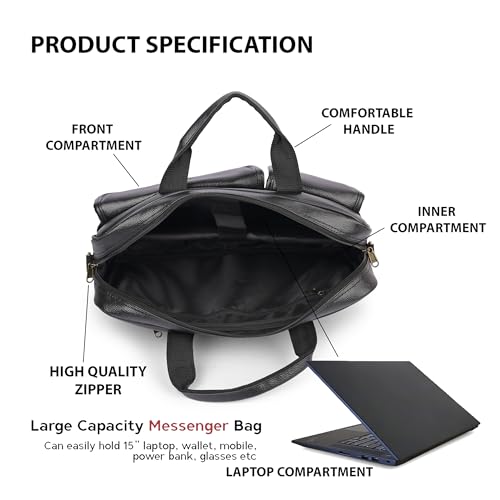 Image of ADISA Laptop Messenger Office Bag Briefcase for Work for Men (LB6055)