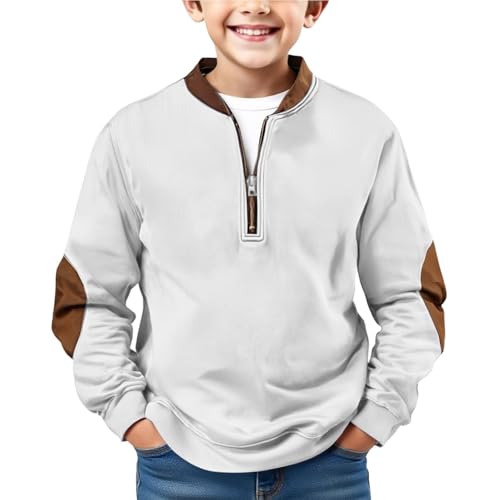 half zip sweatshirt boys 2025 2026 fashion athletic long sleeve fall pullover sweater tops school uniform preppy sweater athletic tops outdoor activity party jumper