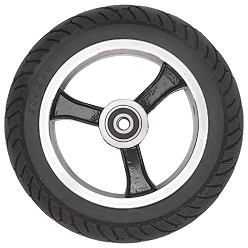 Qiilu Roda de borracha de liga de alumínio para pneu sólido 200 x 50 rodas dianteiras sólidas não pn