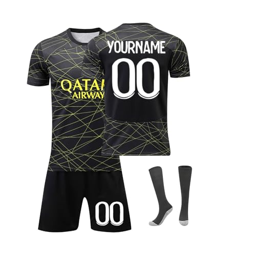 Camiseta Fútbol Paris Personalizadas Nombre y Número para Hombres y Niño, equipación Fútbol DIY con Conjunto Top Pantalón Corto y Calcetines Regalo de Fútbol