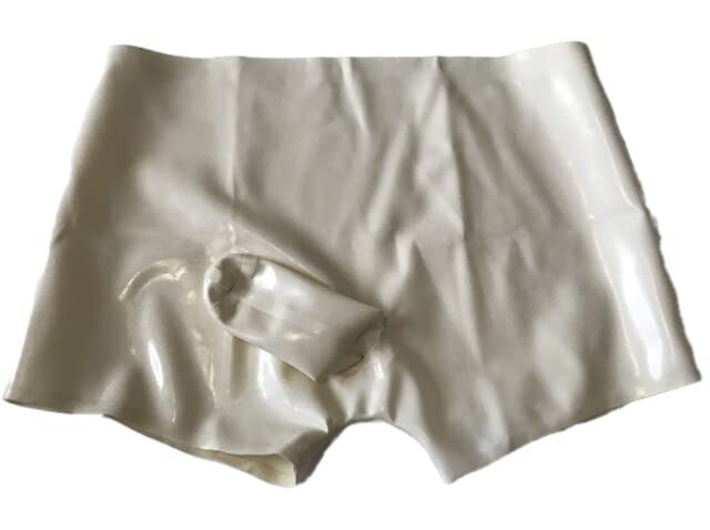 Transparenter Latex-Boxershorts für sexy Herren mit Kondom-Gummiunterwäsche