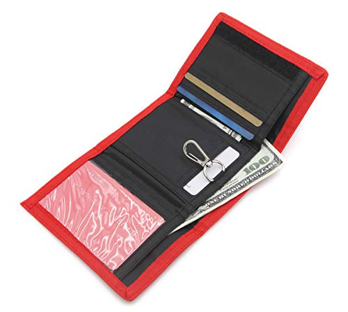 Image of AI-DEE RFID Trifold Canvas Outdoor Sports Wallet for Kids - Front Pocket Wallet with Magic Sticker