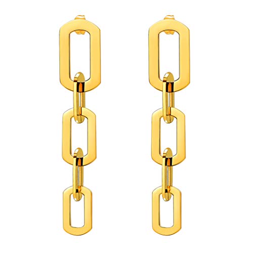 Gold Chain Link Earrings Hypoallergenic Earrings for Women Sensitive Ears Dangle Fashion Dangly Novelty Womens Earring