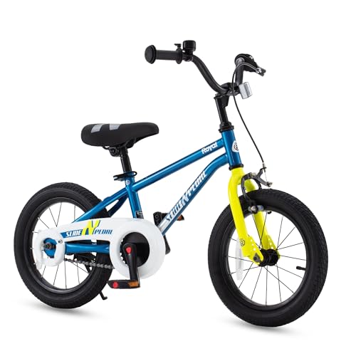 RoyalBaby Bike EZ Kids Bike, Balance and Pedal Bicycle, Coaster with Kickstand, 14 16 18 Inch Toddlers to Big Kids 3-5 Years