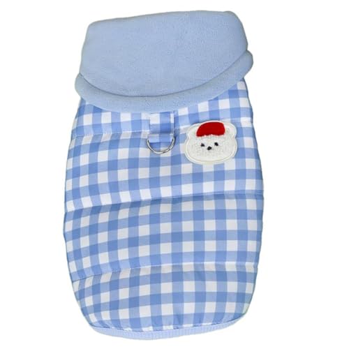 AttRex かわいい 犬の服 秋冬 ダウンジャケットベスト ペット服 裏起毛 暖かい 防寒 ドッグウェア パーカー ハイカット 洋服 厚い 小中型犬 子犬 お散歩 お出かけ (XL,ブルー)