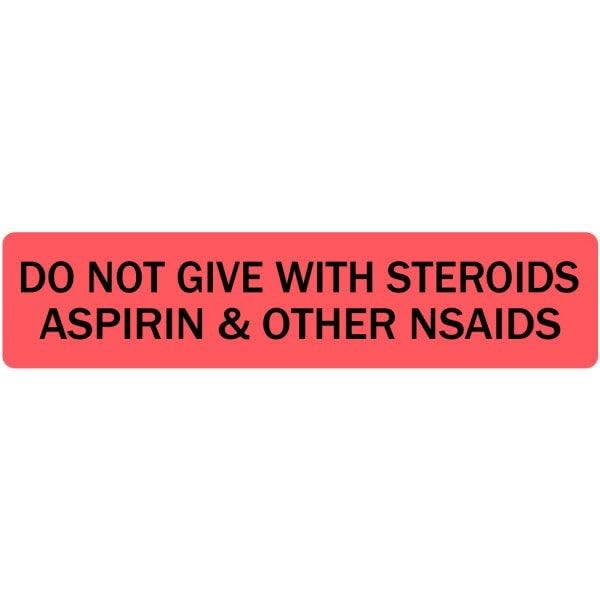 LabelValue.com | Do Not Give with Steroids Asprin or NSAIDs - Veterinary Label/Stickers, 500 labels per roll, 1 roll per package