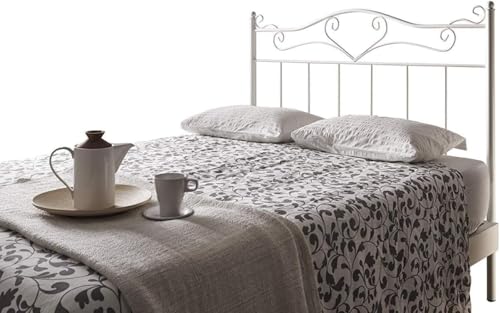 HOGAR24 ES - Cabecero de Forja 210, Cabezal para Cama, Color Blanco, Medida: 105 cm