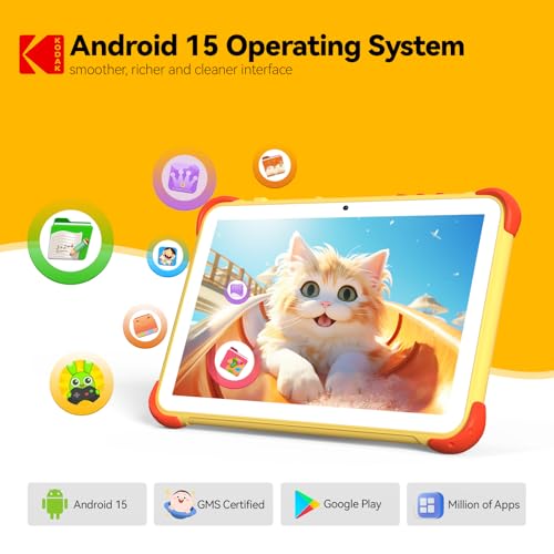 KODAK 10.1 Inch Android 15 Kids Tablet, 12GB RAM+64GB ROM(1TB Expand) Tablet for Kids, 6000mAh Battery, Parental Control, Goodeye Protection, 5G WiFi, Type-C - image 3