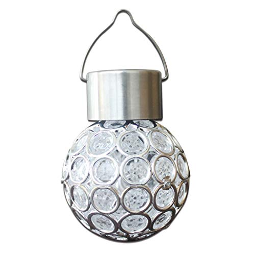 Preisvergleich Produktbild Kabelloser LED-Solarkugel Solarleuchte Kugelleuchte Hängelampe Hängendeko Dekoration für Garten Hof Balkon - White
