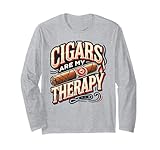 cigars are my therapy shirt – cigars t shirt per uomo, papà maglia a manica