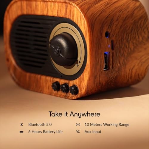 Image of Bigsmall Vintage Retro Gramophone Bluetooth Speaker Premium Retro-Style Vintage Portable Decorative Speaker with Hands-Free Calling, 6-Hour Battery Life Includes 6-Month Warranty