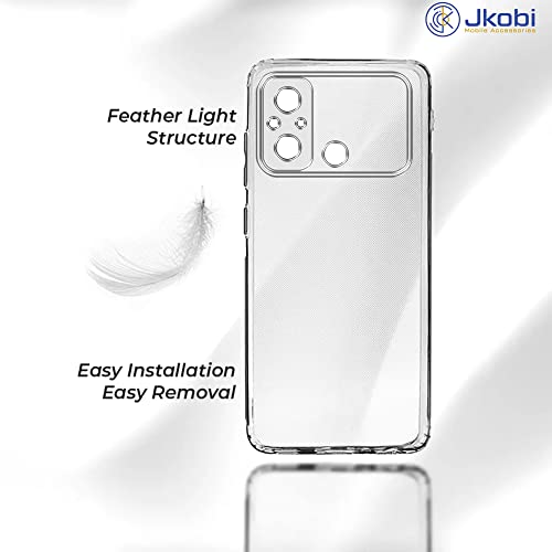 Image of Jkobi Back Cover for Poco C55 (Silicone Clear Shockproof Case with Camera Protection | Soft and Flexible | Transparent)