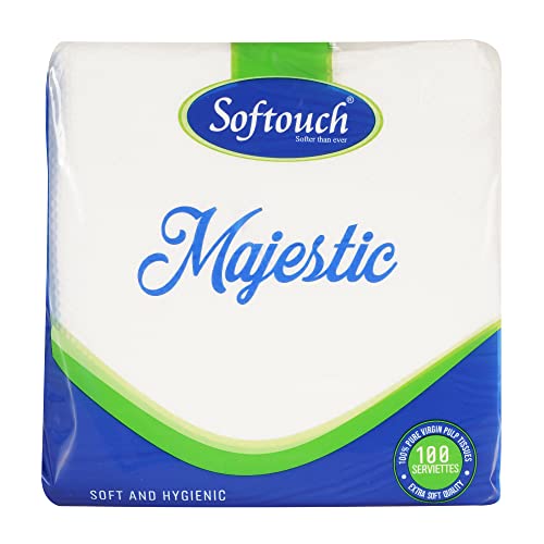 Image of Softouch Tissue Paper Napkin 54 Packets | 100 Pcs per Packet | Size 29 x 30 cms | Total 5400 Napkins | Soft & Absorbent