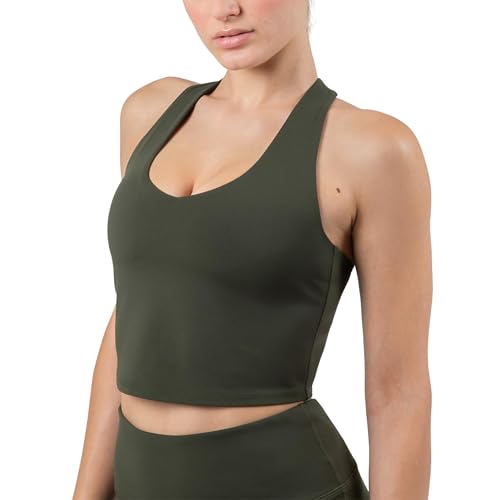 Image of YITTY Active Sports Bra Tank, Tank Top for Women with Built-in Bra, Racerback, Removable Cups, Low-Impact Yoga and Gym