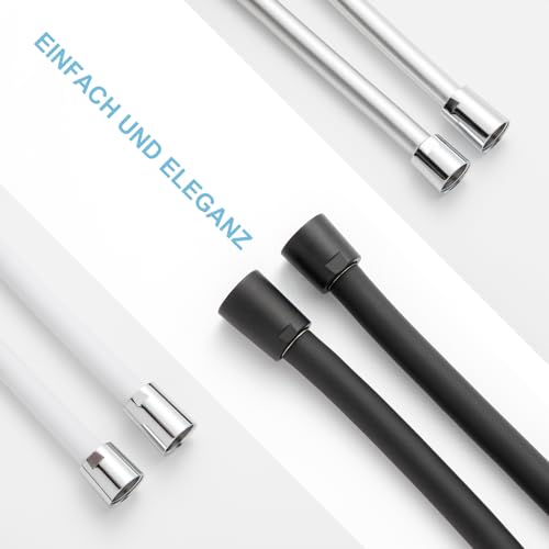 OFFO Brauseschlauch Duschschlauch 3m, Universal Duschrohr mit Duschschlauch Waschmaschine Hochdruck Brauseschlauch für Badarmaturen Ersatz,Silber