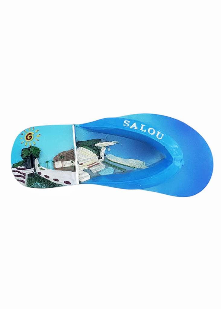 Altko Sz-322 Flip-Flop Shape Salou Spain Magnet Fridge Refrigerator Magnet Decoration Sticker Souvenir Resin Crafts Kitchen Whiteboard