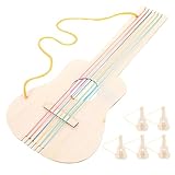 HEALSOPTHY 5 Stück Teiliges Holzgitarre DIY Unvollendete Blanko Gitarren aus Holz für Malen und Basteln Gitarre Holzdeko mit Glatten Kanten Sicher für Jungen Mädchen