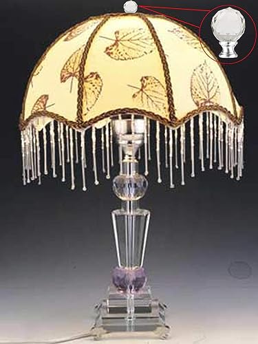 Hyamass 2Pcs 1-3/4 Inch Lamp Finial Cap Knob Lamp Screw Top Lamp Decoration For Lamp Shade Faceted Crystal Ball Brushed Nickel Finish #TOP5