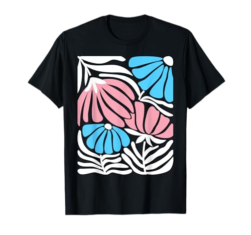 Blumenmuster In Transgender Farben Für Pride Outfits T-Shirt