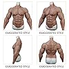 Body réaliste en Silicone avec Poitrine musclée et Bras, Gilet de Poitrine Masculin, Peau Artificielle, Faux Ventre musclé, Accessoire d'halloween Fantaisie pour Femme déguisée en Homme (foncé) #3