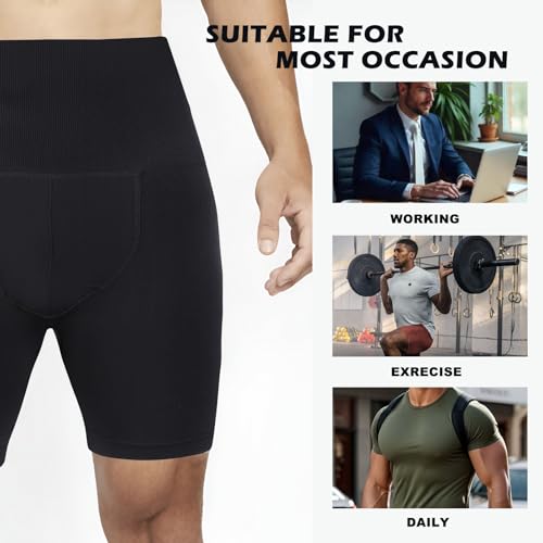 Tummy Control Shapewear Compression Shorts - Waist Compression for Men, High Waist Mens Tummy4