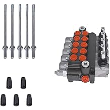 5 Spool 11GPM 3600 PSI Hydraulic Directional Double Acting Control Monoblock Valve with Joystick Control for Tractor Loader