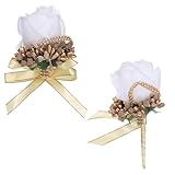 Facile à utiliser : le corsage de poignet est attaché à une bande qui peut être facilement glissée sur le poignet, tandis que les boutonnières peuvent être épinglées ou attachées au revers ou à la poche du costume, donnant une touche d'élégance et de sophistication à la cérémonie de mariage ou à la célébration d'anniversaire