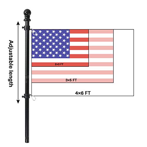 Flag Pole with Bracket,5FT/6FT Flagpole Kit American Flag with Pole