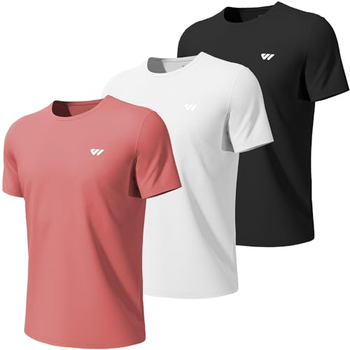 Wulibike T-Shirts Running Homme Respirants - Légers et Réfléchissants - Manches Courtes Idéales pour la Course et Le Fitness - Lot de Tee Shirts Homme