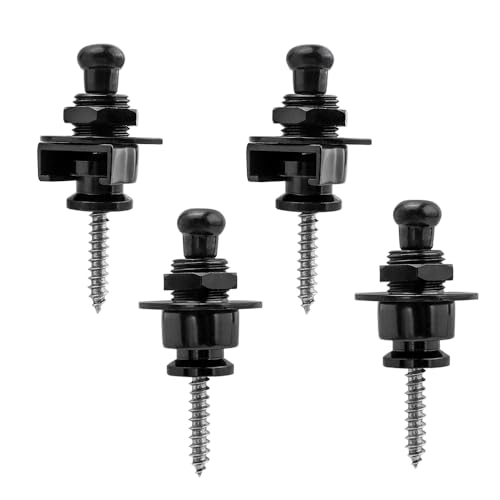 Treki 4 Stück Abnehmbare Gitarrengurt Befestigung Security Lock Strap Locks Gitarre Knopf Gitarrengurt Befestigung Telecaster, Guitar Security Locks Bass Knopf