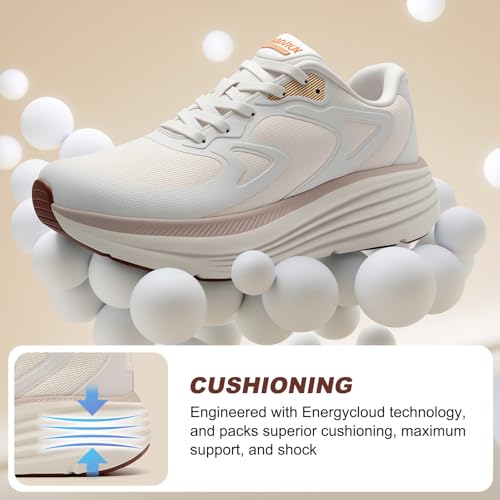 Image of ALEADER Womens Walking Shoes for 12-Hour Work Comfort, Anti-Fatigue Max Cushion Shoes for Standing All Day - Wide Fit for Nurses, Retail