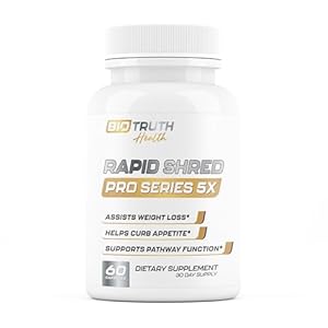 Rapid Shred Pro Series 5X | Supports GLP-1 Pathway Function | Weight Loss Pills for Women & Fat Burner for Men + Appetite Suppressant Supplement | 3rd Party Tested Formula – 60 Capsules
