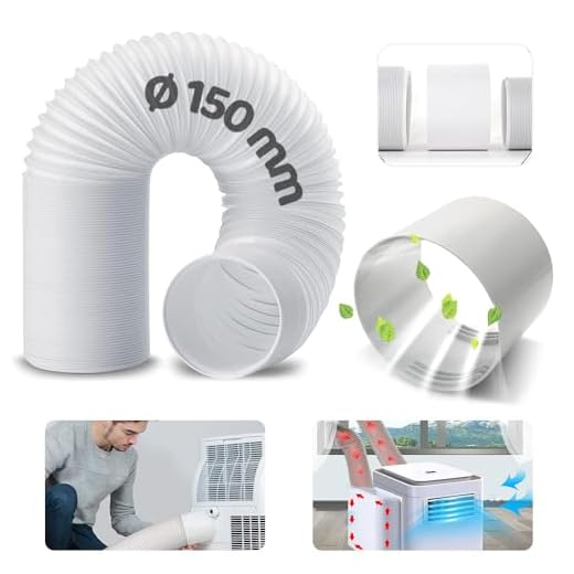 Tubo Aire Acondicionado Portátil Con Adaptador,Manguera de Ventilación Portátil Con 150mm de Diámetro,Manguera de Escape Acondicionado Telescópica,Para Aire Acondicionado, Deshumidificador, Secadora