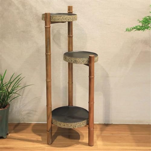 Soporte para macetas de madera antigua con acabado elegante para bonsáis 5