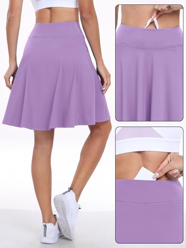 Image of ANRABESS Knee Length Skorts Skirts for Women 2026 Summer High Waisted Golf Tennis Skirt Casual Travel Built-in Shorts Clothes