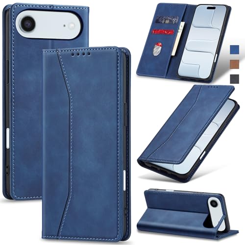 Image of Jasonyu Flip Wallet Case for iPhone 17 Air,Blue
