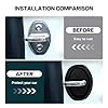 4PCS Door Latch Lock Cover, Anti-Rust Silicone Car Door Protector, Self-Adhesive Car Doors Protective Covers, Shock Absorption Doors Lock Latch Guard Protection for Most Vehicles (Black) #3