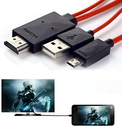 Phone to TV Cable,6.5 Feet 11 Pin Micro USB to HDMI Adapter Cable 1080P HDTV for Samsung Galaxy S5/S4/S3/Note 2/Note3 Galaxy Tab 3 8.0, Tab 3 10.1, Tab Pro, Galaxy Note 8, Note Pro 12.2