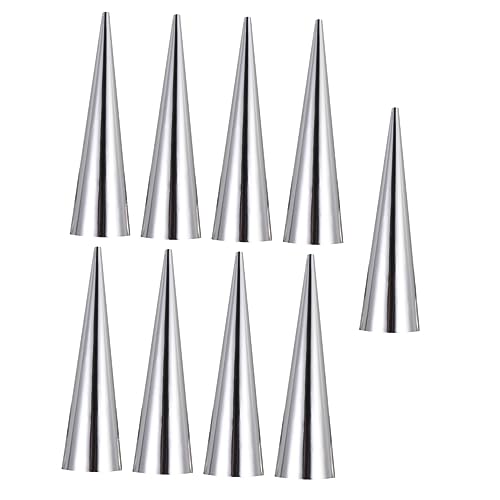 FELTECHELECTR 9pcs Conical Shaped Croissant Mould Stainless Steel Baking Tools for Home Bakery Reusable Bread Baking Mold for Delicious Pastries