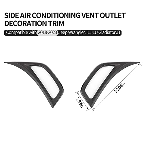 Voodonala for Jeep JL ABS Carbon Fiber Side Air Conditioning Vent Outlet Decoration Trim for 2018-2025+ Jeep Wrangler JL JLU Gladiator JT 4xe Matt Black