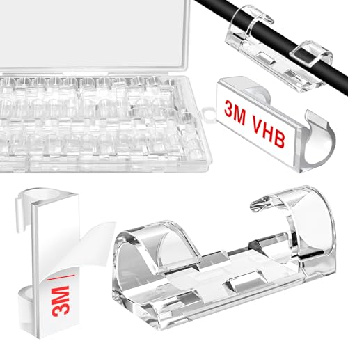 Self Adhesive Wire Bracket (40pcs)，Adhesive Cable Clips，Cable Clips，Cord Clips，Cable Holder，Cable Management Clips (M Code (40PCS))