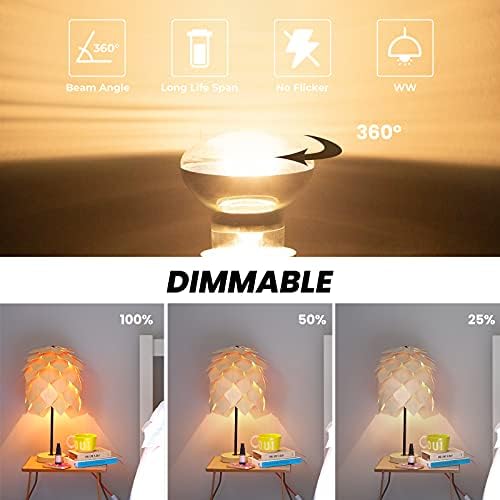 Luxvista 40W E14 R50 SES Dimmable Reflector Bulb Golden Small Edison Screw Cap, Spotlight Halogen Bulbs Warm Light 2700K, 4 Pack