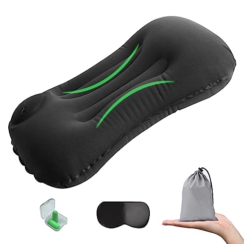 Consejos para Comprar Almohadas hinchables - solo los mejores. 47 Almohada Inflable de Viaje, Almohada de Acampar Ultraligera con Bolsa de Almacenamiento, Cómoda y Ergonómica, Pequeño y Portátil, Pulse para Inflar, Adecuado para Camping,...