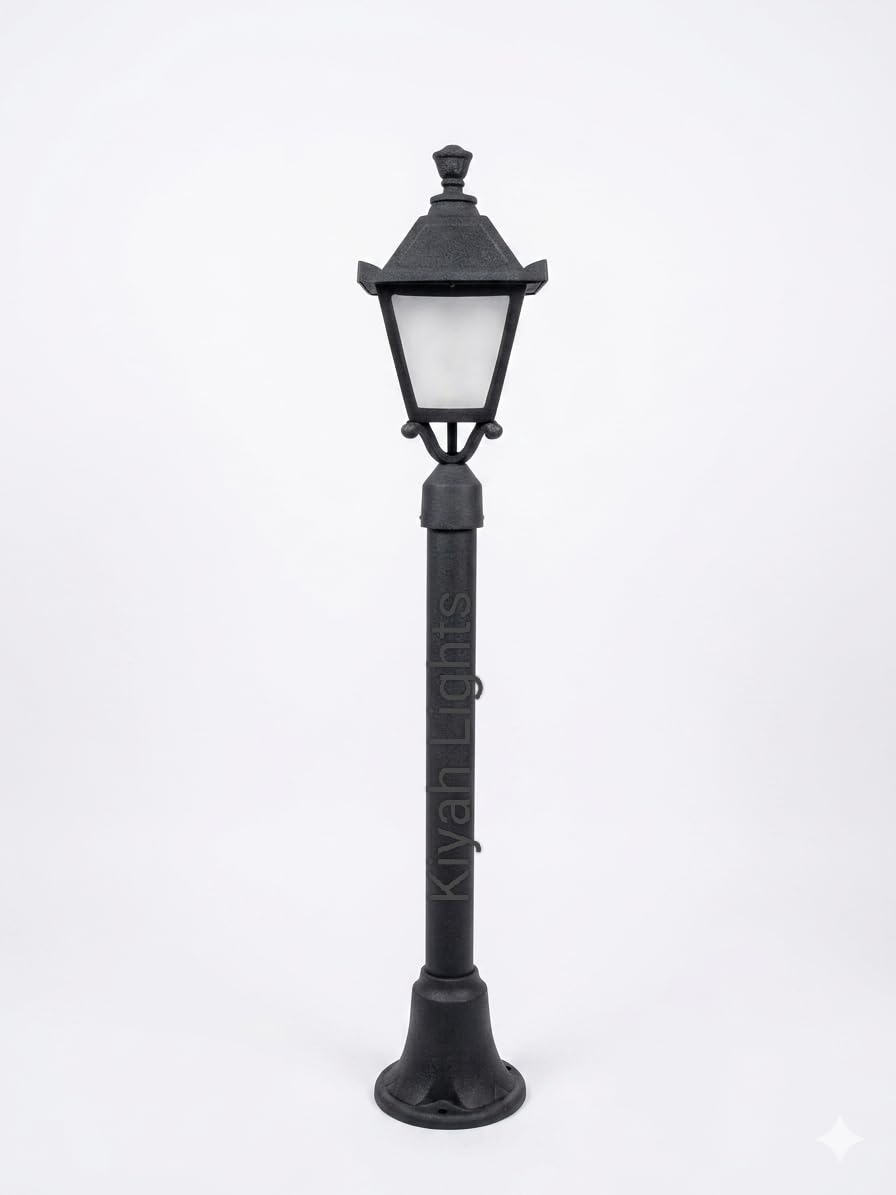 B22 Holder Outdoor Cast Aluminium Decorative Bollard Light 41 inches Post Lamp Pathway, Ground, Lawn | Pack of 1-image-18