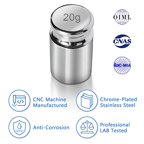 Fuzion Digital Milligram Scale 50/0.001 G, High Precision Jewelry Scale + 1G 2G 5G 10G 20G Stainless Steel Scale Calibration Weight Kit #TOP6