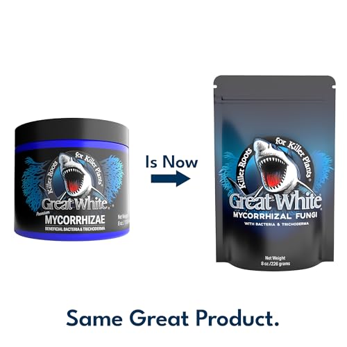 Great White Mycorrhizal Fungi, Beneficial Bacteria for Plant Growth, Root Stimulator, Concentrated 3-in-1 Formula by Plant Success (8 oz)