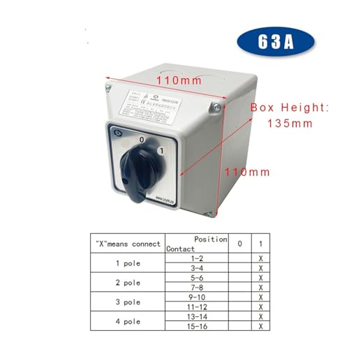 Interruptor de leva de conmutación YMW26 selector de 4 polos 63 A 2